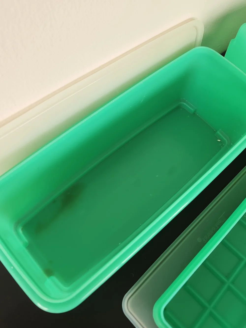 Vintage Tupperware Stackable Turquoise Plastic Storage Containers - Set of 3